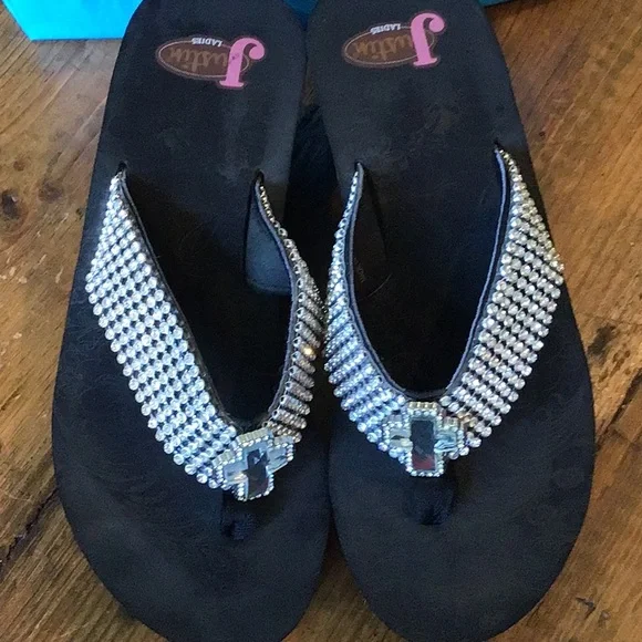 Justin Ladies Platform Sandals size 8 - Picture 5 of 13